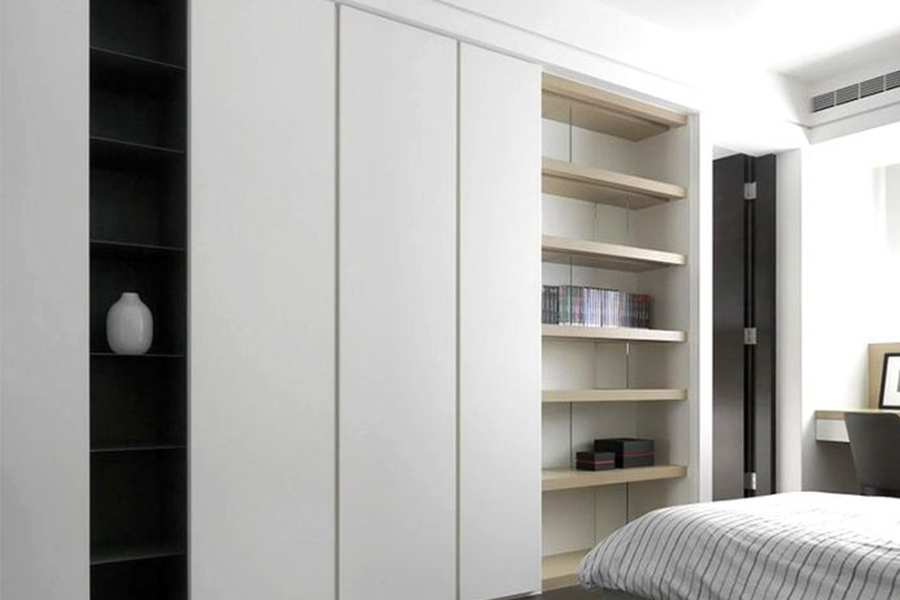 bedroom wardobe open shelves