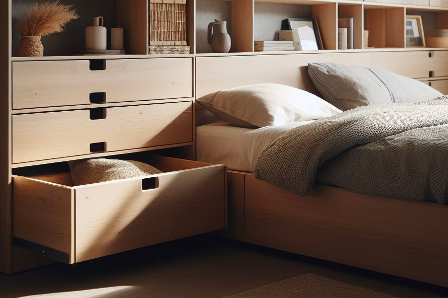 custom headboard storage